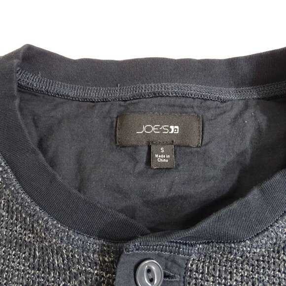 Joes Jeans Textured Blue Henley Long Sleeve Top Men Size S Night Sky Casual - Picture 5 of 12